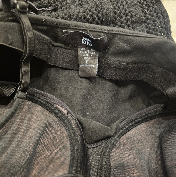 Vintage Black Lace-Up Women's Sweater With Cami - Picture 8 of 9